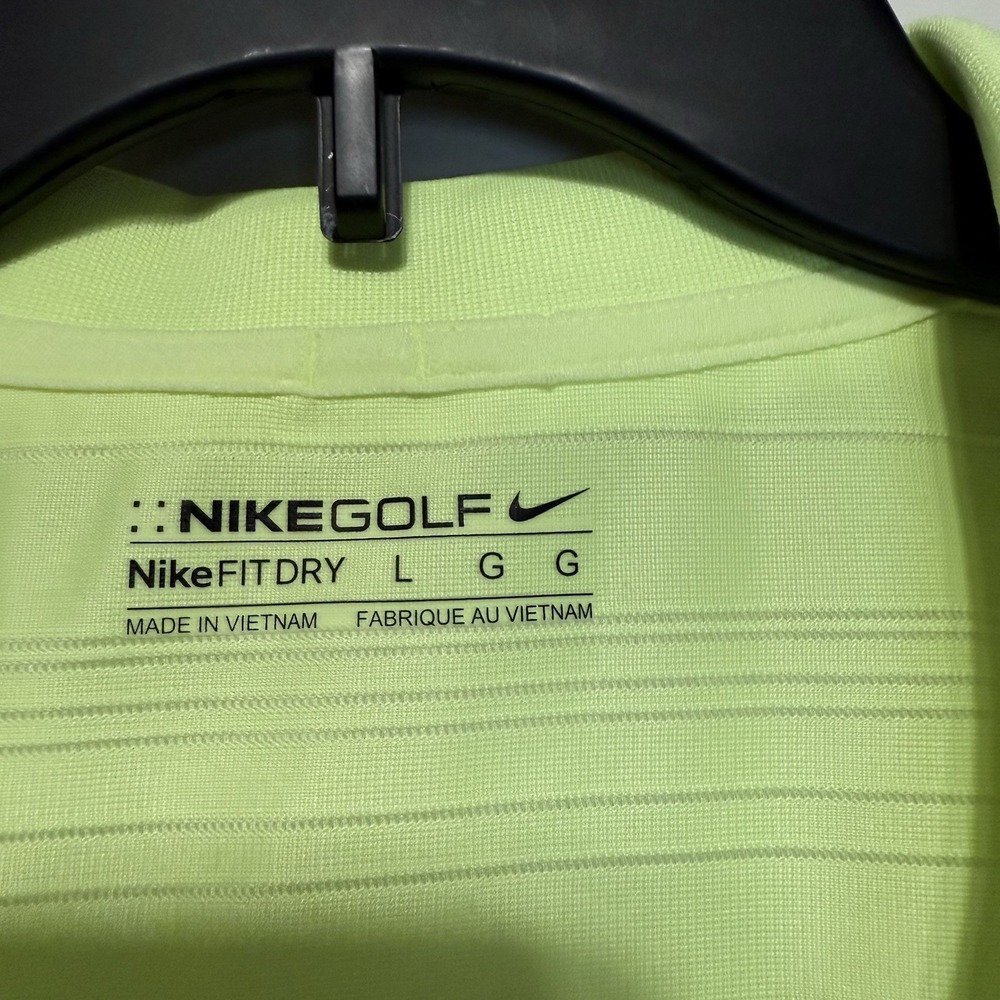 Men's Nike Golf Fit Dry Large Neon Yellow Golf Polo Short Sleeve Shirt‎ - Picture 4 of 5